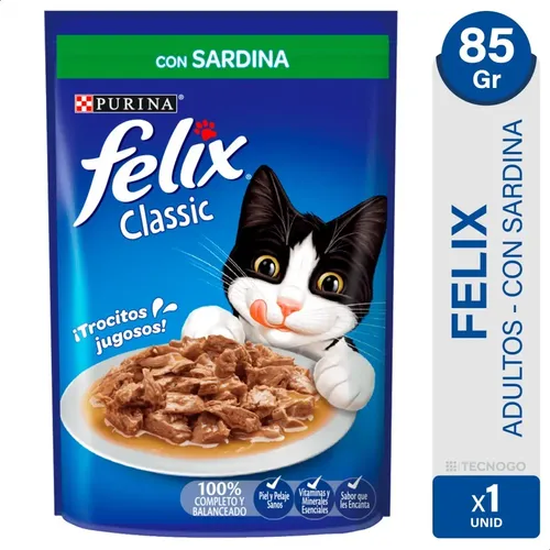 ALIMENTO HUMEDO GATOS FELIX PURINA SARDINA 85G