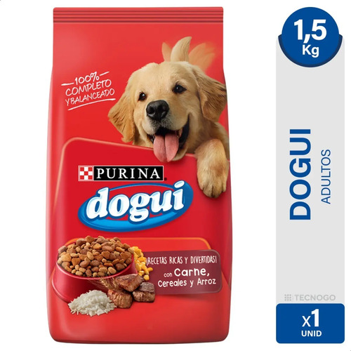 ALIMENTO PERROS DOGUI CARNE CEREALES ARROZ 1,5 KG