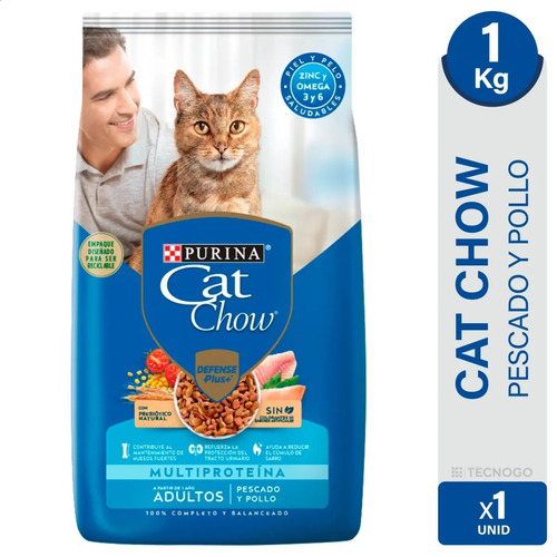 ALIMENTOS PARA GATOS CAT CHOW ADULTOS PESCADO Y POLLO 1KG