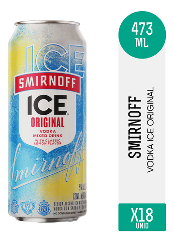 PACK X18 SMIRNOFF ICE ORIGINAL LATA 473ML